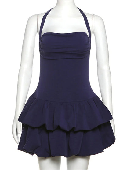 Backless Spring Mini Dress Square Collar Patchwork Bandeau New Dress Female Bodycon Dress