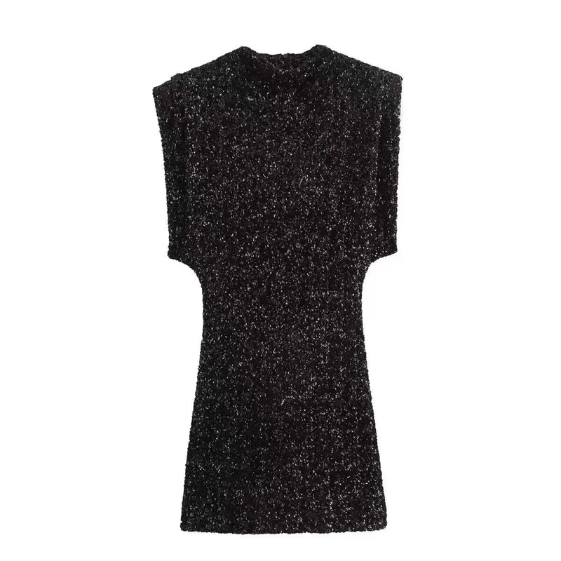New Midi Dress Oneck Split Sleeveless Slim Dresses High Waist Bodycon Vestidos Robes