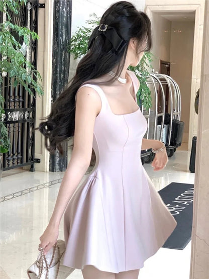 Summer Evening Party Midi Dresses Sleeveless Y2k Mini Birthday Dress Korean Aline Vestidos