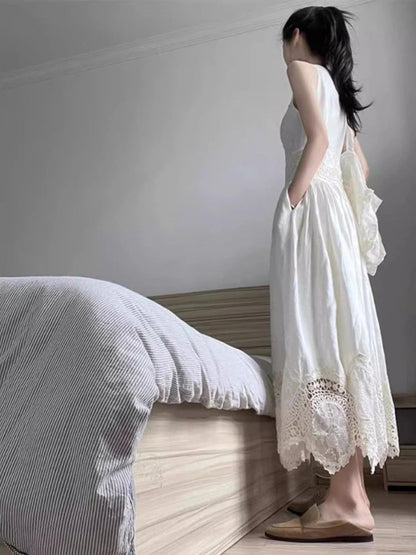 Sleeveless 2000s Y2k Midi Dress One Piece Dress Korean Outfits Even Party Beach Style