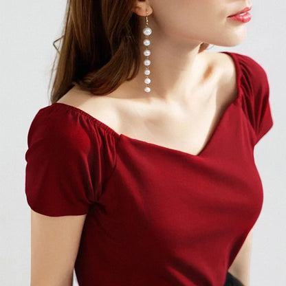 Spring Summer Style Cotton Blouses Shirts Short Sleeve V-neck Loose Blouses Tops Df3492