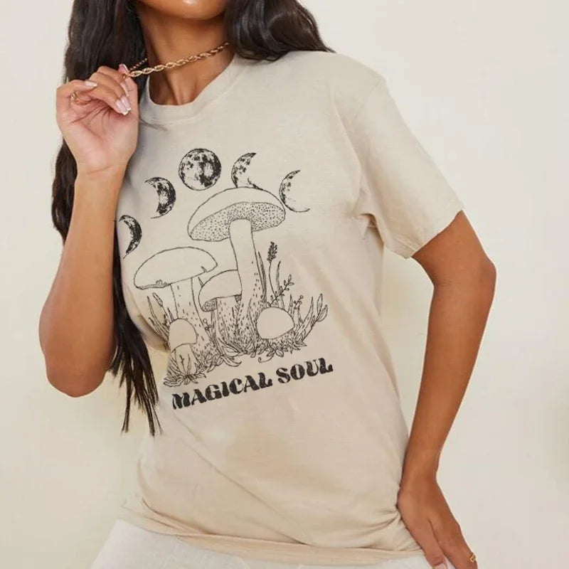 Mushroom Celestial Graphic T-shirt
