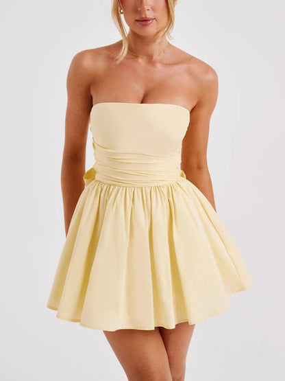 Shiny Sequins Evening Dress Off Shoulder Slim Ruffle Mini Dresses Lady Party Bow Bandage Backless Dress Woman