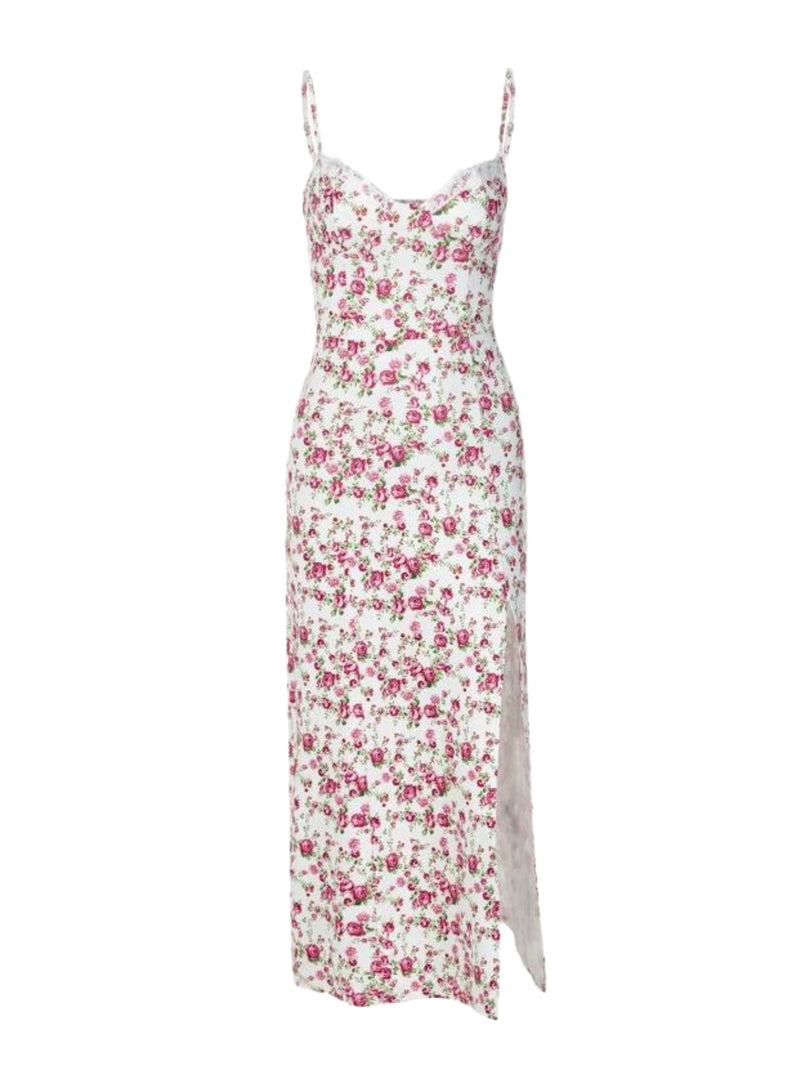 Hermione Print Slit Midi Dress