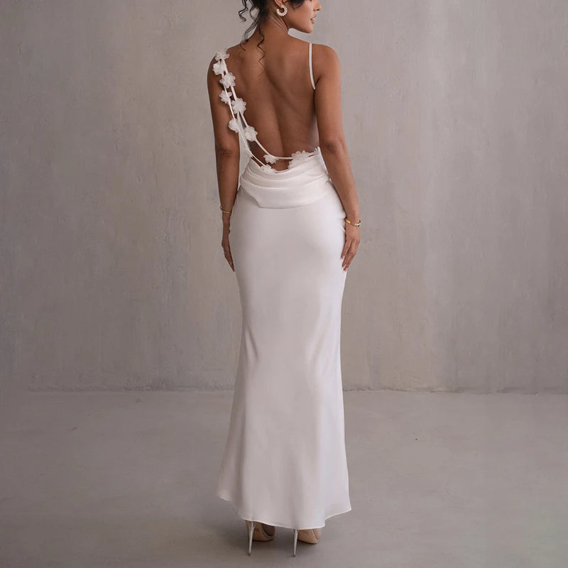 Backless 3drose Tassel Maxi Long Dresses for Sleeveless High Waist Bodycon Dress Lady Party Robe