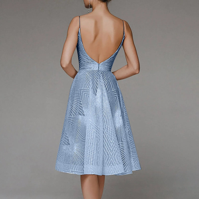 Luxurious Long Formal Party Evening Midi Dress