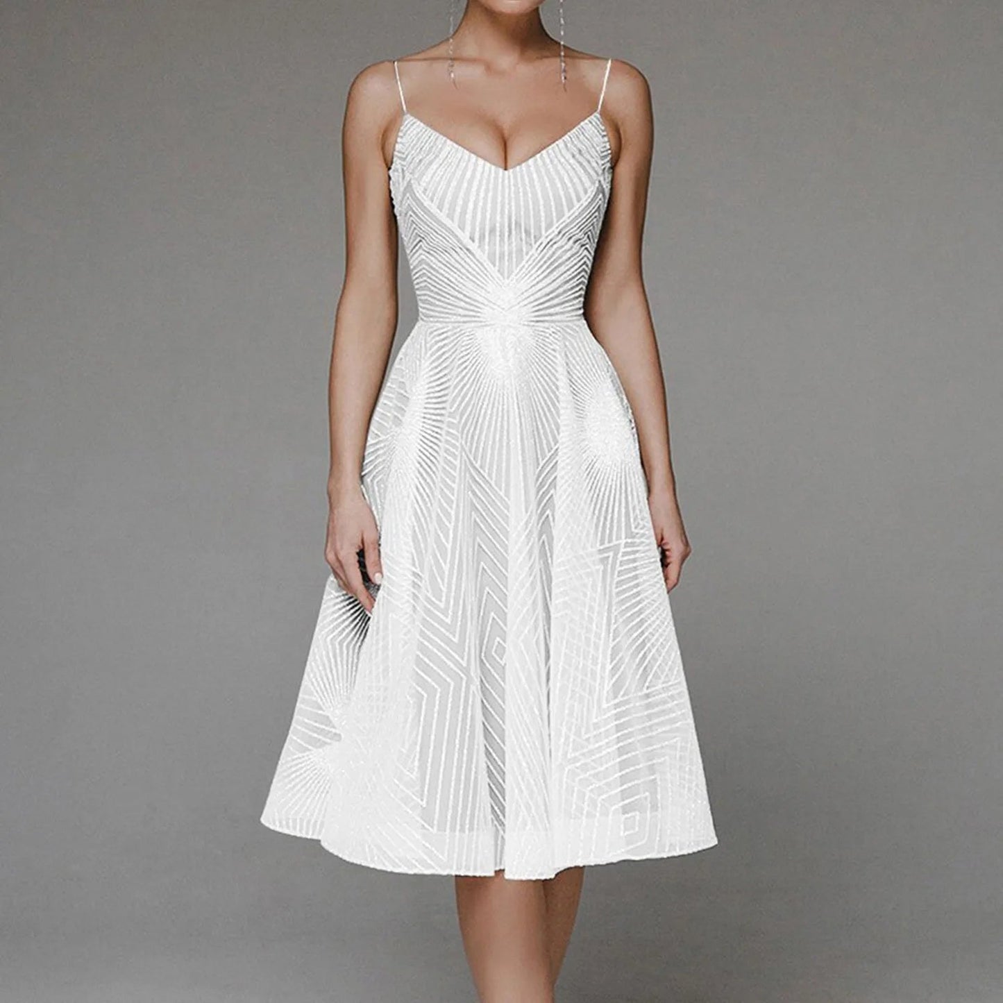 Luxurious Long Formal Party Evening Midi Dress