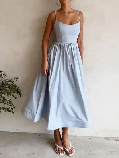 Elaina - Thin Strap Summer Midi Dress