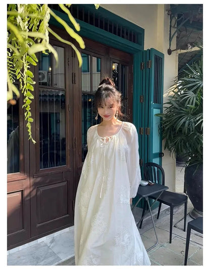 French Midi Dress Long Sleeve Dress Beach Style Even Party Clothing Korean