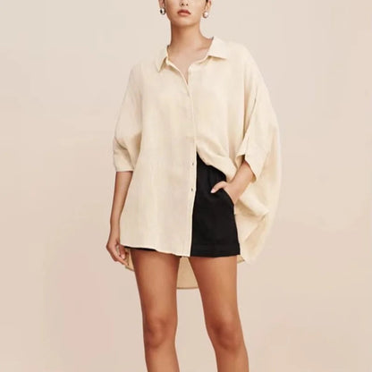 Linen Half Sleeve Office Blouse