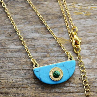Turquoise Half-moon Necklace