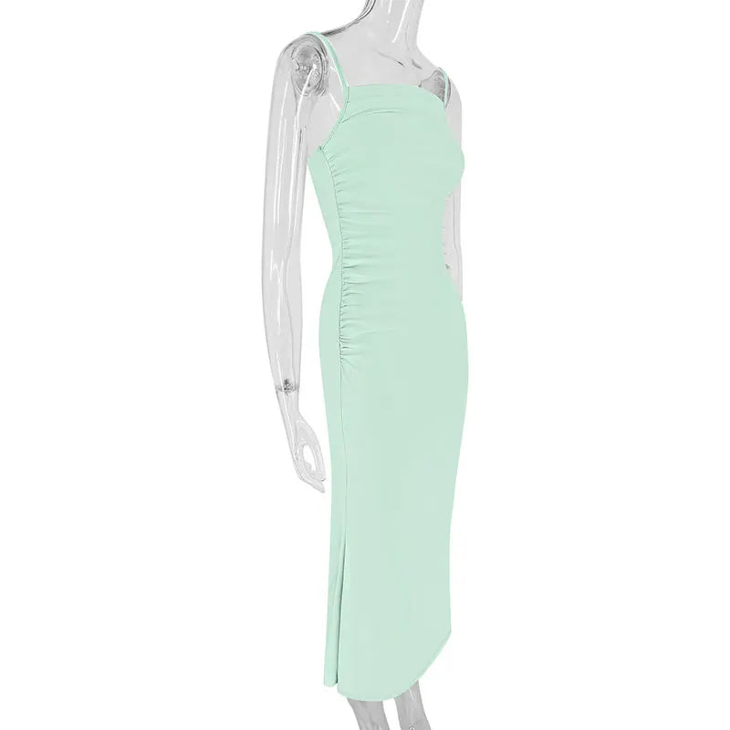 New Sling Dresses Spring Summer Maxi Dress Backless Female Dress Club Party Clothing
