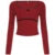 Christmas Knitted Lace Trim Square Collar Long Sleeves T-shirts Sweet Festive Atmosphere Blouses