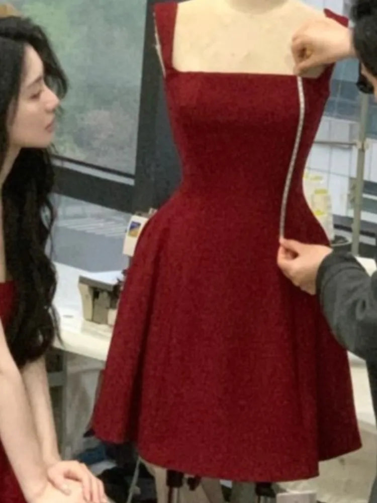 Summer Evening Party Midi Dresses Sleeveless Y2k Mini Birthday Dress Korean Aline Vestidos
