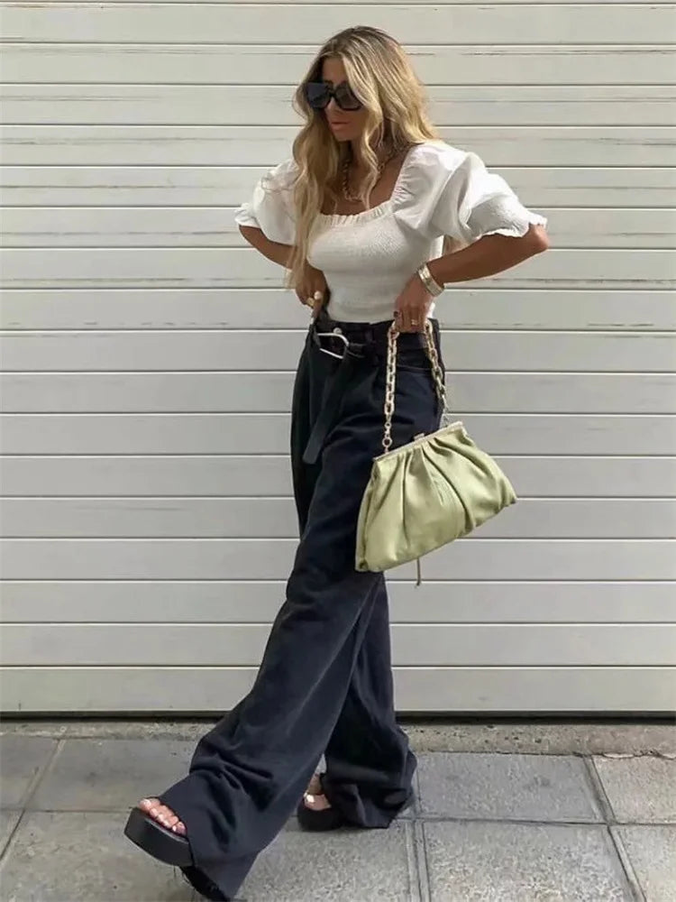 Jeans Bottom Straight Leg Baggy Jeans Fall Boyfriend Long Trousers High Waist Denim Pants
