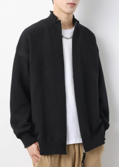 Up Yellow Cardigans Simple Spring Zip Knit