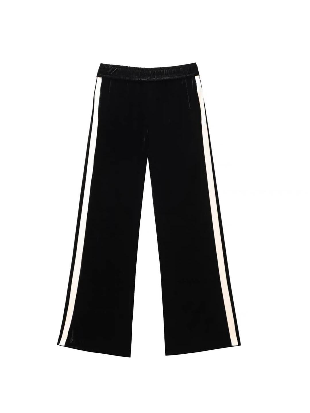 Velvet Shirt & Wide Leg Pants Coord Set
