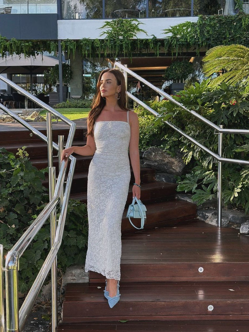 Alyssa Spaghetti Strap Lace Midi Dress