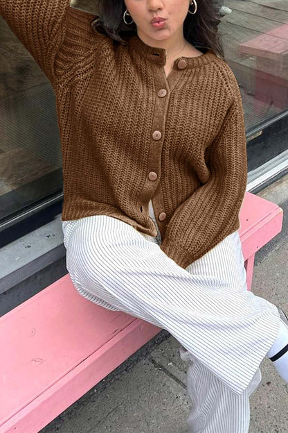 Color Botton Down Cardigan