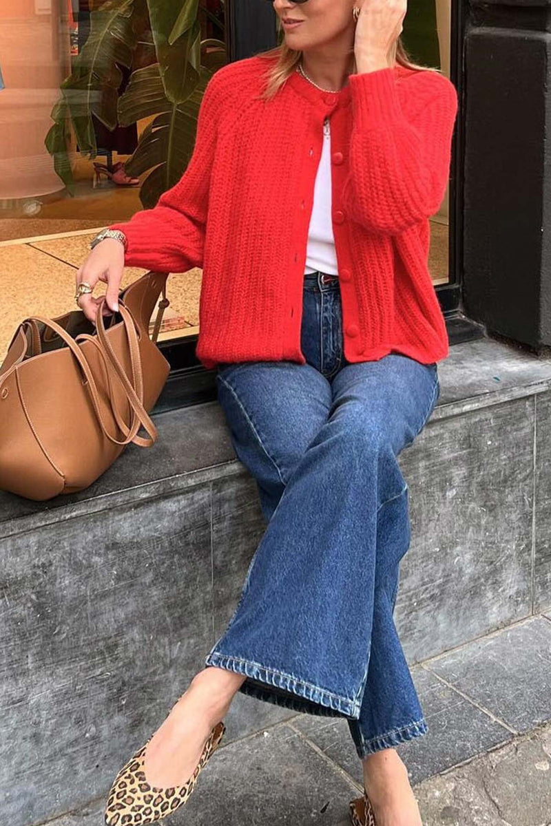 Color Botton Down Cardigan