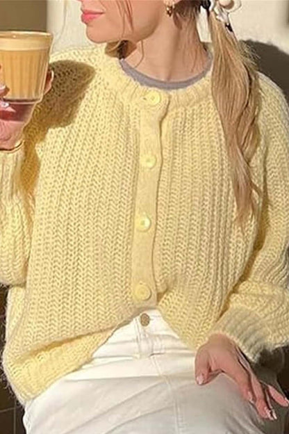 Color Botton Down Cardigan