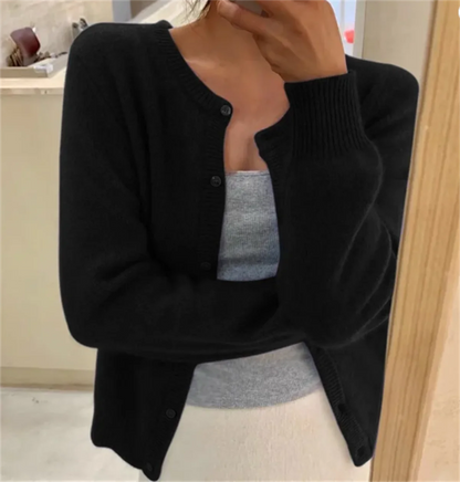 Knit Single Breasted Long Sleeve Loose Autumn Spring Cardigan