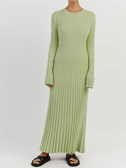 White Pleated Long Robes Summer Lady Office Maxi Dress