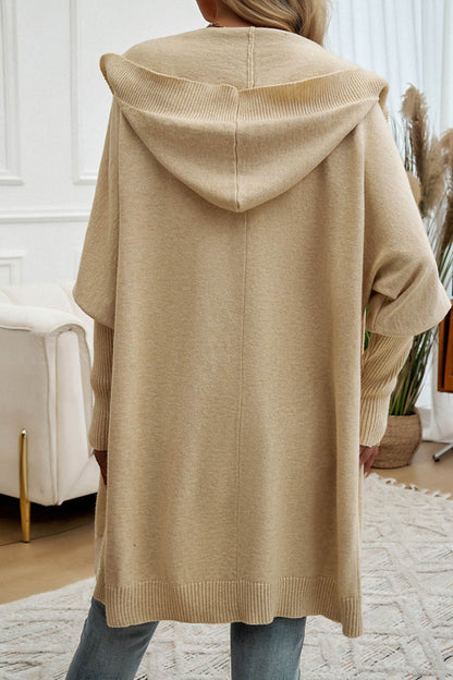 Color Single-breasted Hooded Cardigan