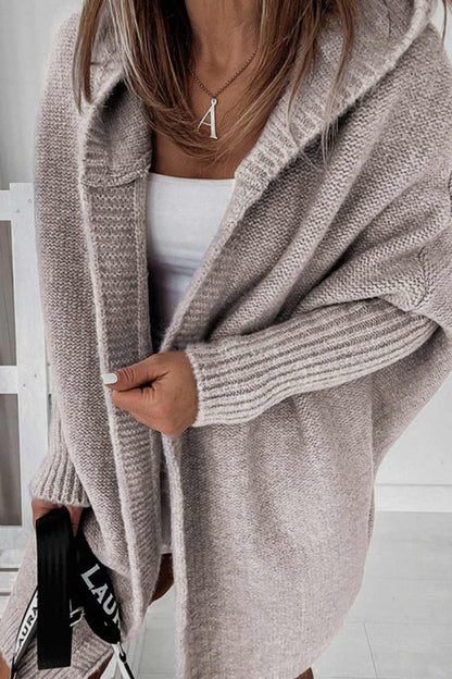 Open Front Hoodie Cardigan