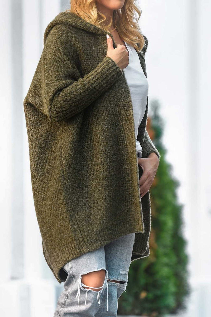 Open Front Hoodie Cardigan
