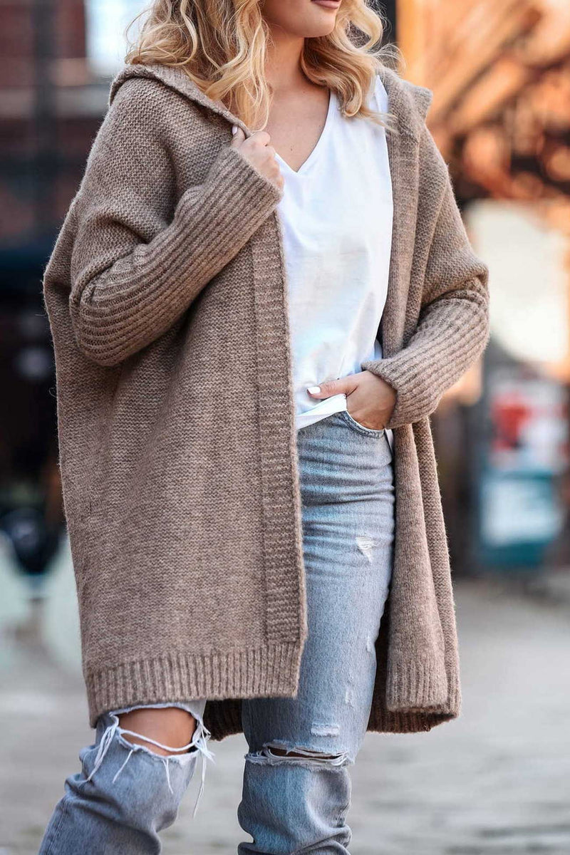 Open Front Hoodie Cardigan