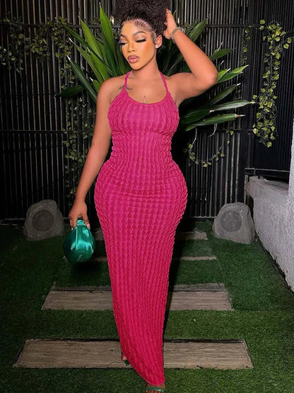 Ruched Spaghetti Strap Bandage Backless Midi Dresses