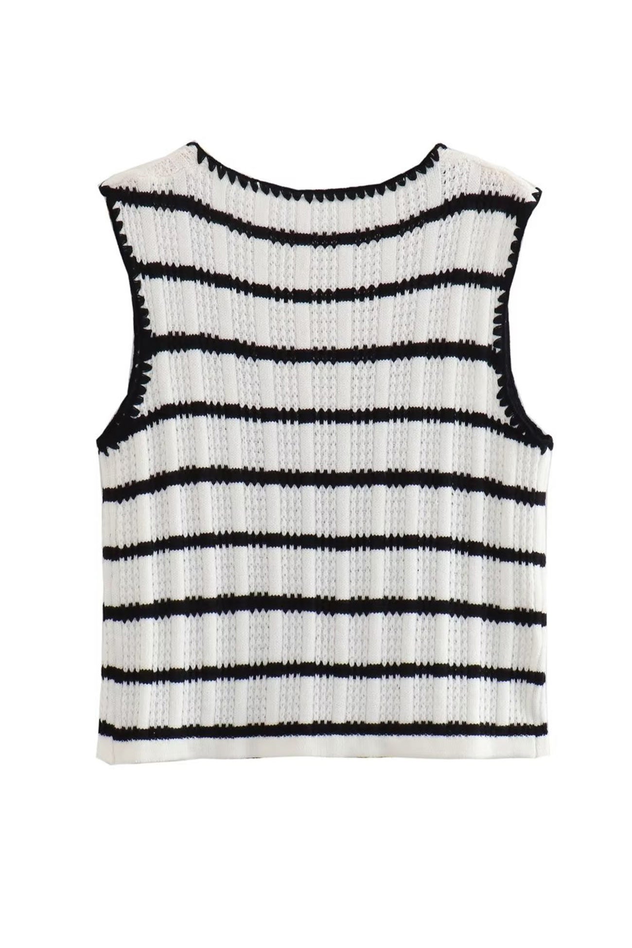 Striped Knit Tie-up Tank Top Pants Suits