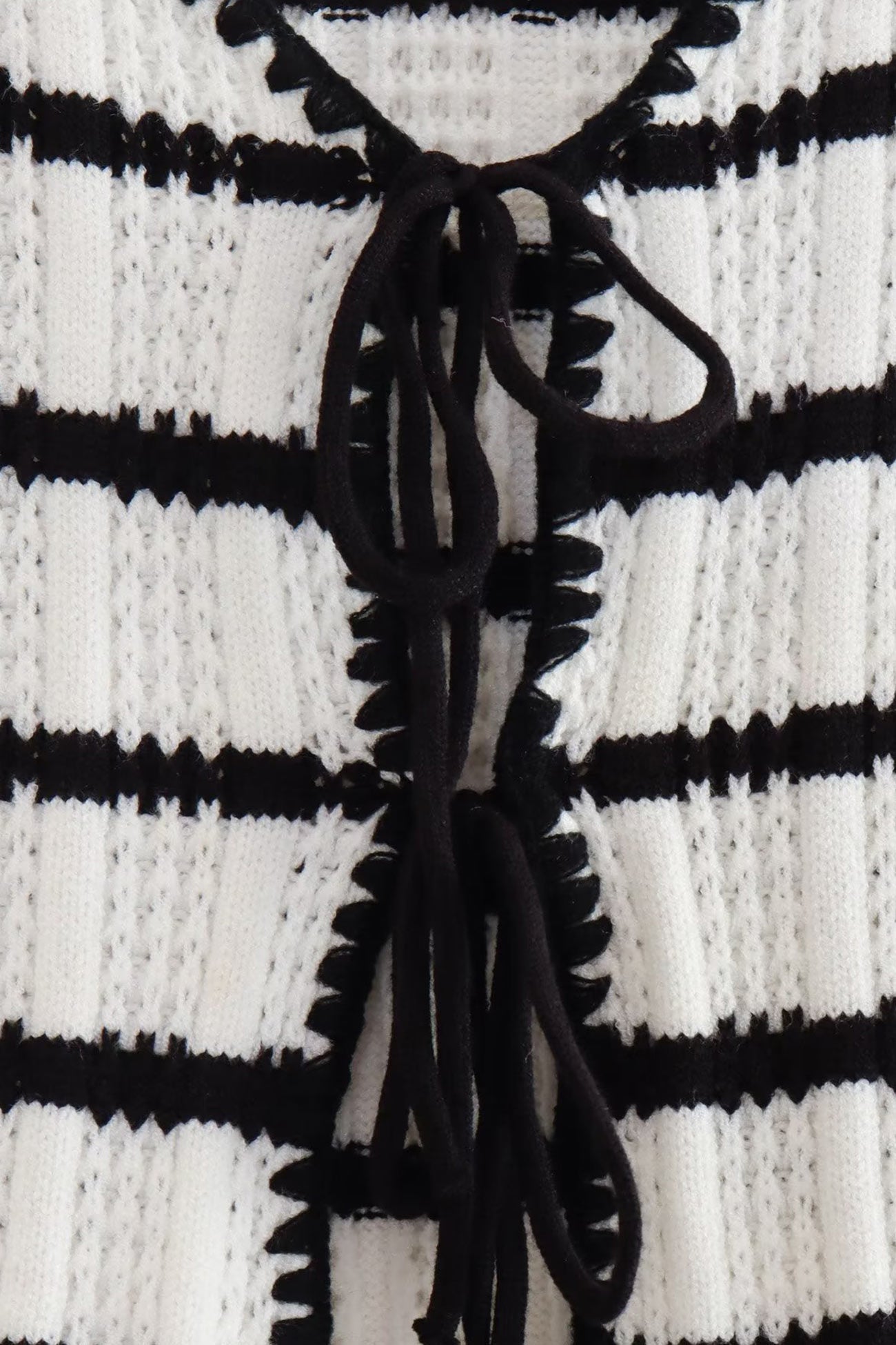 Striped Knit Tie-up Tank Top Pants Suits