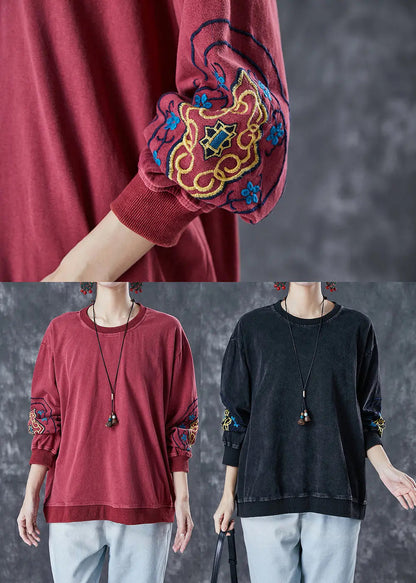 Style Dull Cotton Loose Sweatshirts Top Fall