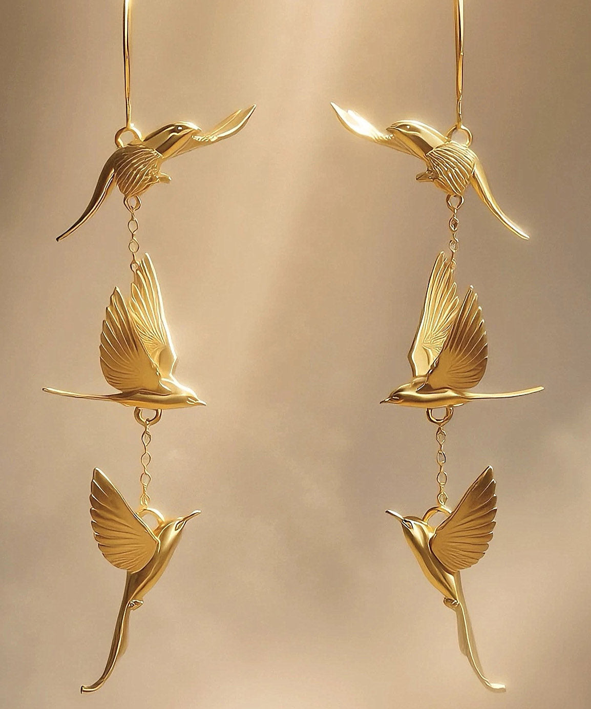 Style Gold Copper Overgild Swallow Drop Earrings
