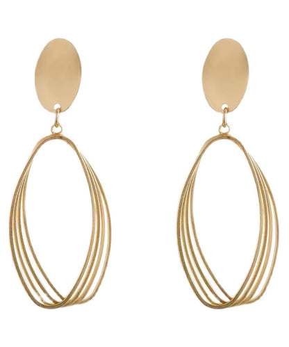 Style Gold Sterling Silver Overgild Oval Drop Earrings Gh1063