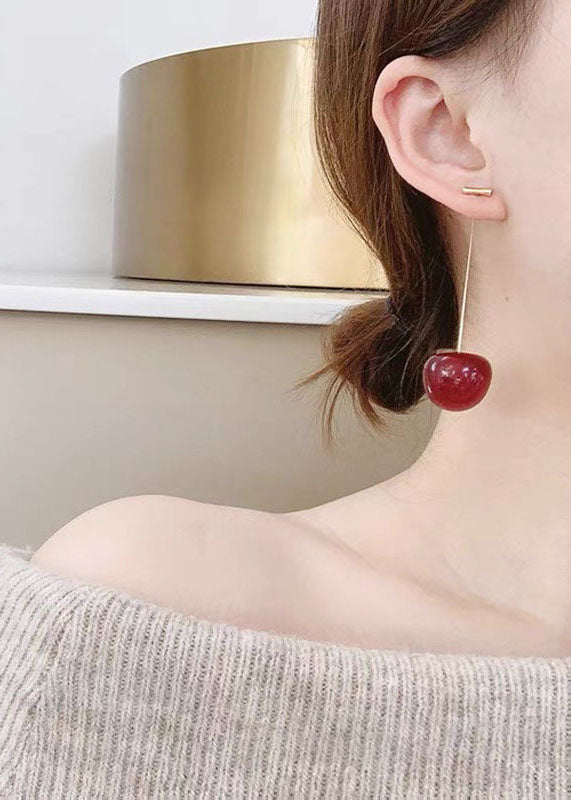 Hot Style Red Cherry Drop Earrings