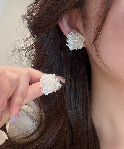 Style White Sterling Silver Acrylic Stud Earrings Ly1790