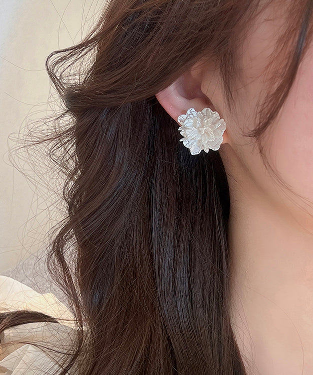 Style White Sterling Silver Acrylic Stud Earrings Ly1790