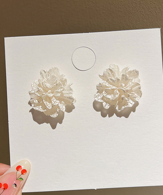 Style White Sterling Silver Acrylic Stud Earrings