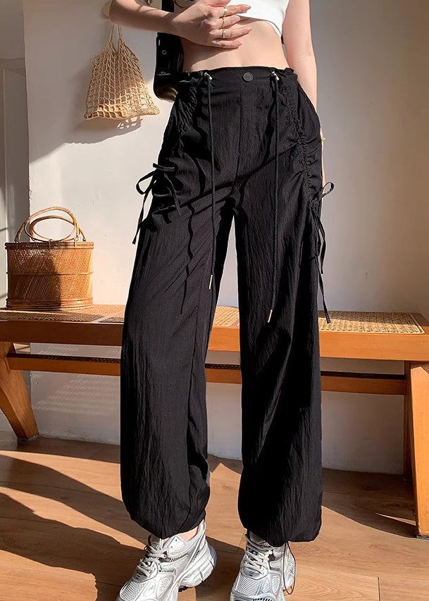 Drawstring Pants Drying Spring Sports Bow Apricot Quick Stylish
