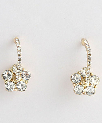 Stylish Gold Copper Overgild Zircon Stud Earrings