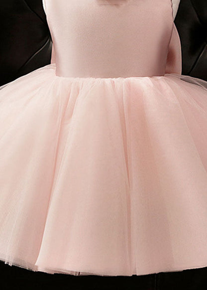 Stylish Pink Pearl Patchwork Bow Tulle Maxi Dresses Summer Ys005