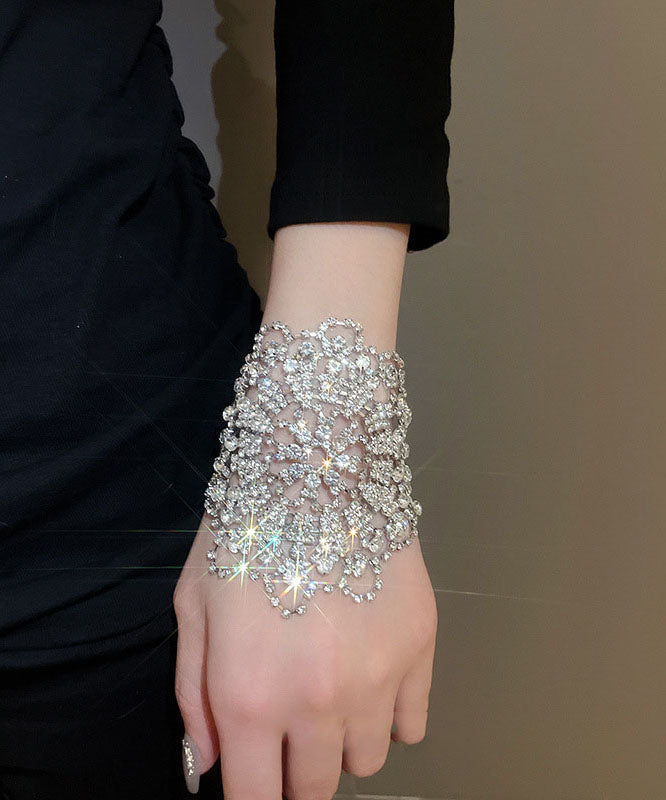 Stylish Silk Copper Zircon Hollow Out Tassel Charm Bracelet