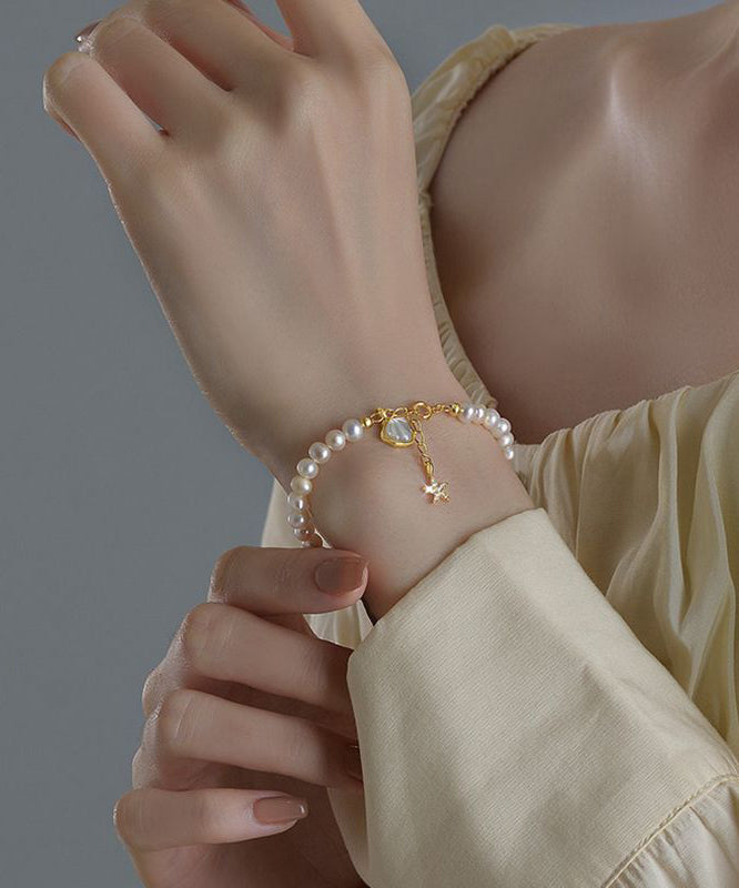 Stylish White Sterling Silver Alloy Zircon Pearl Shell Starfish Tassel Charm Braceletfine Silk Sterling Silver Broken Silver Gypsophila Necklace Et003
