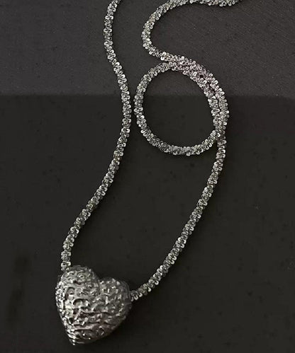 Stylish White Sterling Silver Chain Love Pendant Necklace Po006