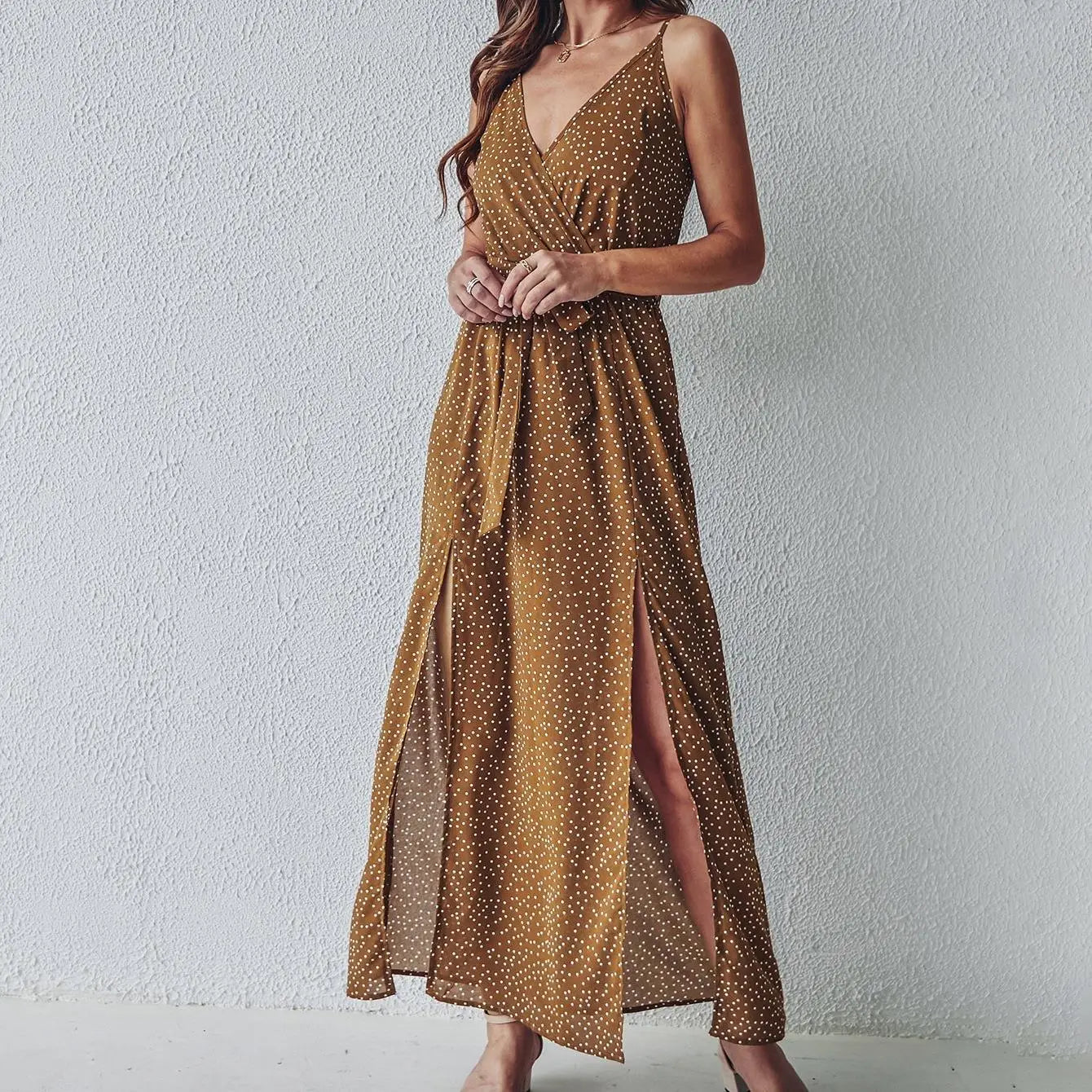 Backless Bandage Beach Black Sleeveless Midi Dresses