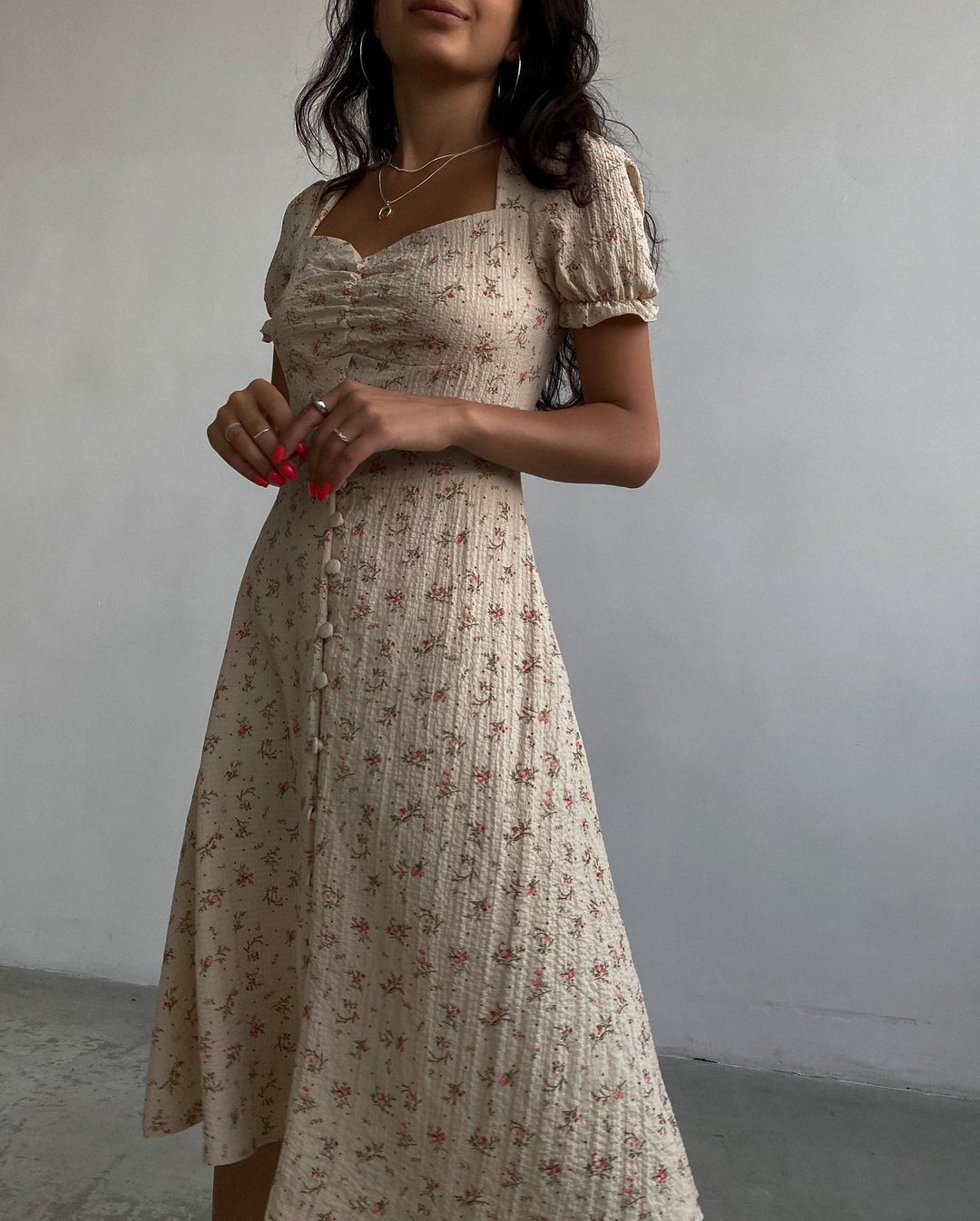 Summer Side Split Long Dress Female Beach Retro Print Sundress Vestido