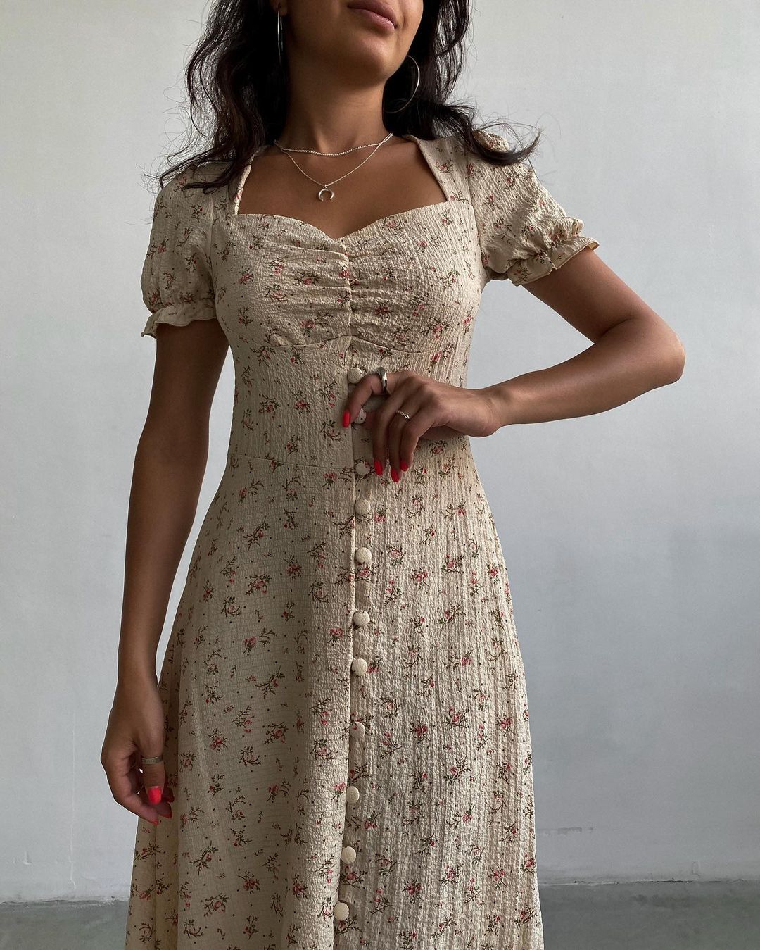 Summer Side Split Long Dress Female Beach Retro Print Sundress Vestido